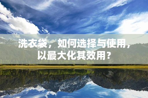 洗衣袋，如何选择与使用，以最大化其效用？