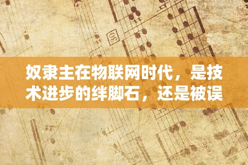 奴隶主在物联网时代，是技术进步的绊脚石，还是被误解的数字奴役概念？