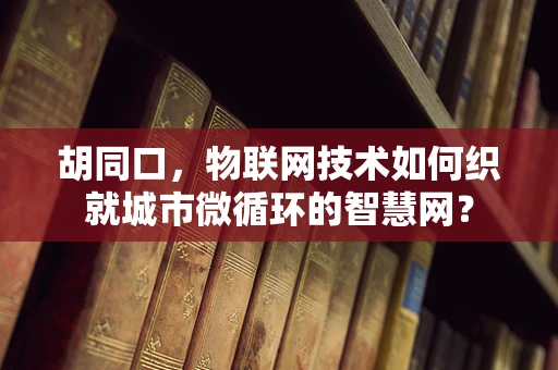 胡同口，物联网技术如何织就城市微循环的智慧网？