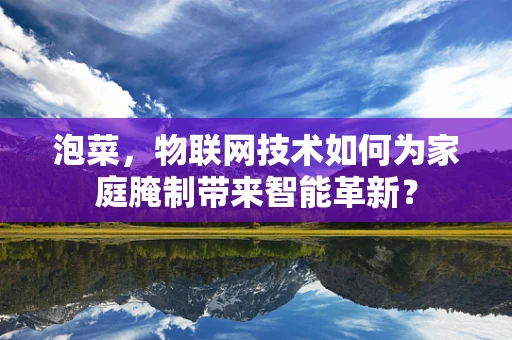 泡菜，物联网技术如何为家庭腌制带来智能革新？