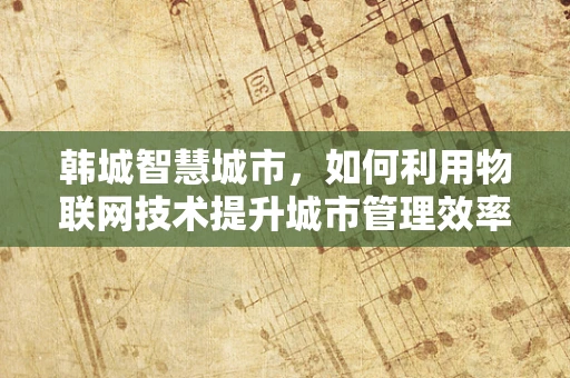 韩城智慧城市，如何利用物联网技术提升城市管理效率？