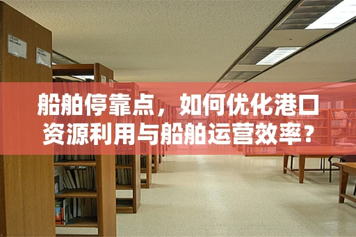 船舶停靠点，如何优化港口资源利用与船舶运营效率？