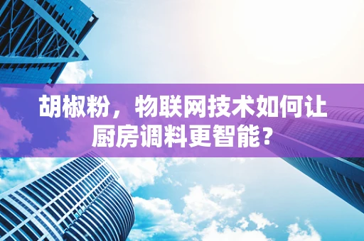 胡椒粉，物联网技术如何让厨房调料更智能？