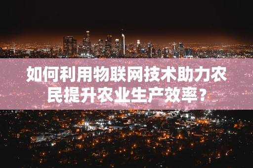 如何利用物联网技术助力农民提升农业生产效率？