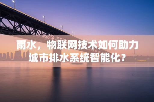雨水，物联网技术如何助力城市排水系统智能化？