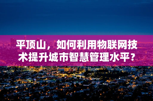 平顶山，如何利用物联网技术提升城市智慧管理水平？