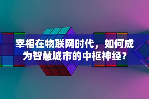 宰相在物联网时代，如何成为智慧城市的中枢神经？