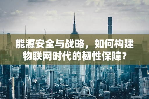 能源安全与战略，如何构建物联网时代的韧性保障？