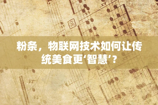 粉条，物联网技术如何让传统美食更‘智慧’？