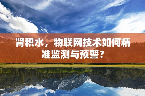 肾积水，物联网技术如何精准监测与预警？