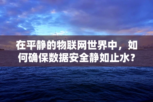 在平静的物联网世界中，如何确保数据安全静如止水？