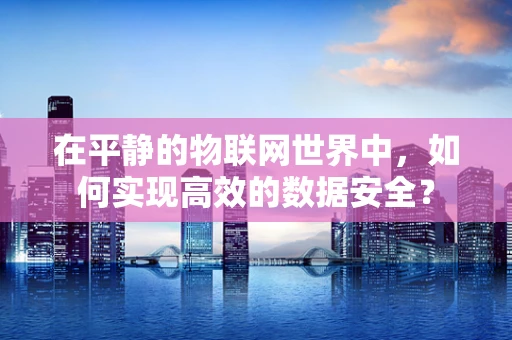 在平静的物联网世界中，如何实现高效的数据安全？