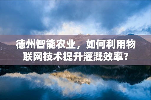 德州智能农业，如何利用物联网技术提升灌溉效率？