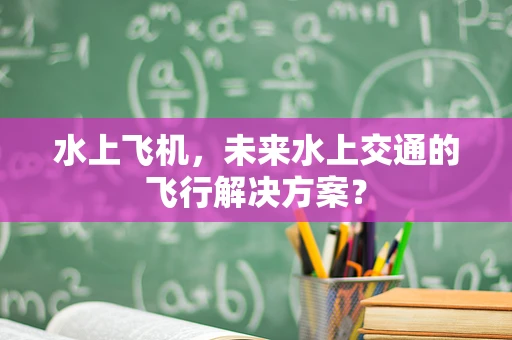水上飞机，未来水上交通的飞行解决方案？