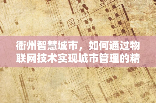 衢州智慧城市，如何通过物联网技术实现城市管理的精细化与智能化？