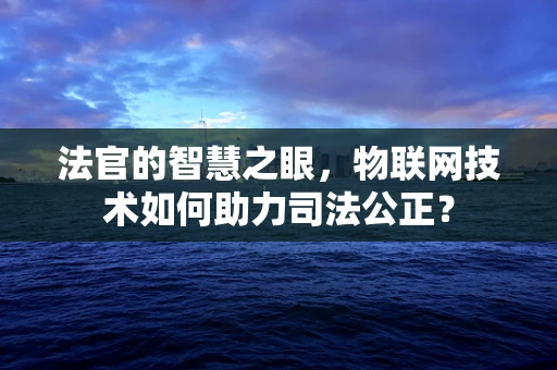 法官的智慧之眼，物联网技术如何助力司法公正？