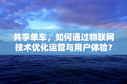 共享单车，如何通过物联网技术优化运营与用户体验？