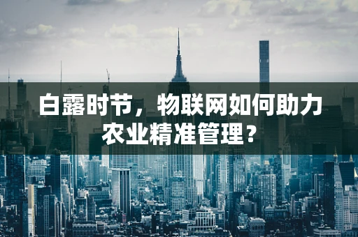 白露时节，物联网如何助力农业精准管理？