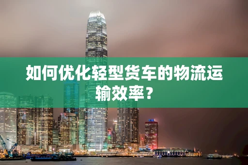 如何优化轻型货车的物流运输效率？