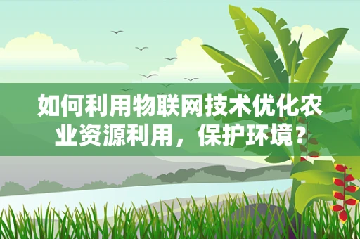 如何利用物联网技术优化农业资源利用，保护环境？